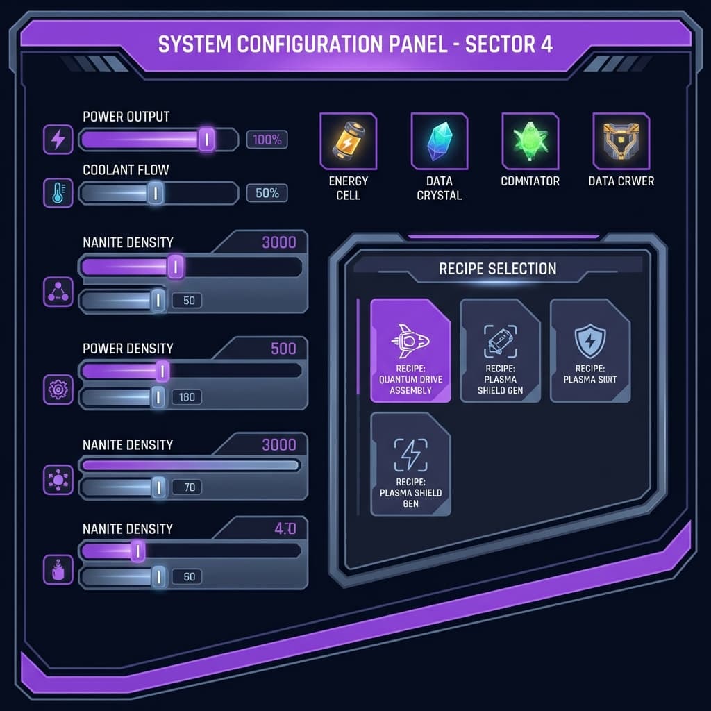 Customizable Production Recipes and Efficiency Configurations Advanced Recipe Management panel for customizing efficient production methods in Arknights Endfield